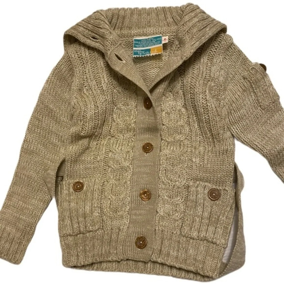 Grand Knitwear Sweater button down‎ oat​ NWT - Picture 4 of 15